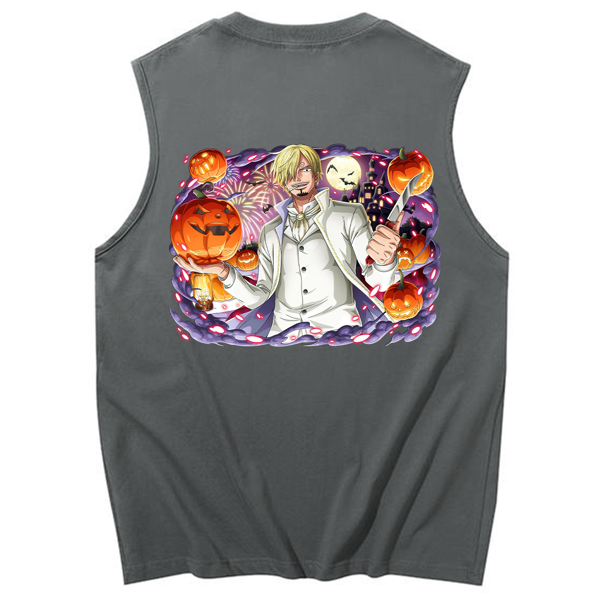 （画像用） ワンピース サンジ ONE PIECE Sanji コットン100％タンクトップ（背面プリント）